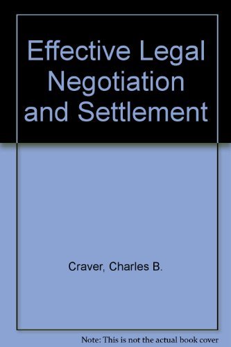 Beispielbild fr Effective Legal Negotiation and Settlement zum Verkauf von Irish Booksellers