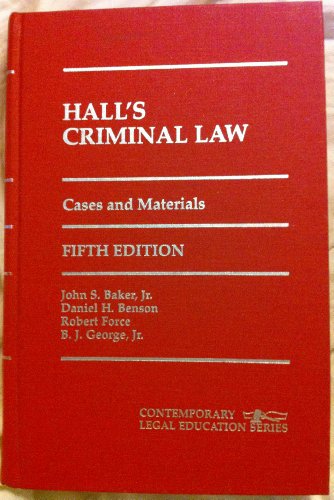 Imagen de archivo de Hall's Criminal Law: :Cases and Problems. a la venta por Yushodo Co., Ltd.