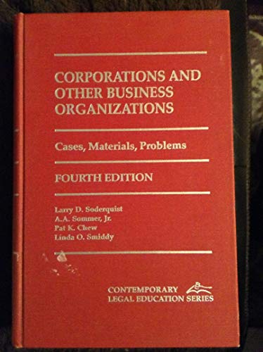 Imagen de archivo de Corporations and Other Business Organizations : Cases, Materials, Problems a la venta por Better World Books