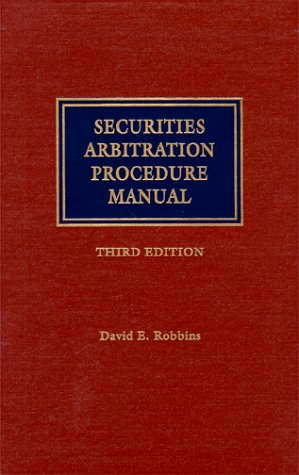 Beispielbild fr Securities arbitration procedure manual zum Verkauf von HPB-Red