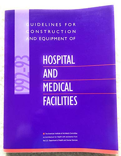 Stock image for Guidelines for Construction and Equipment of Hospitals and Medical Facilities for sale by Better World Books