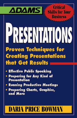 Beispielbild fr Presentations (Adams Critical Skills for Your Business) zum Verkauf von Wonder Book
