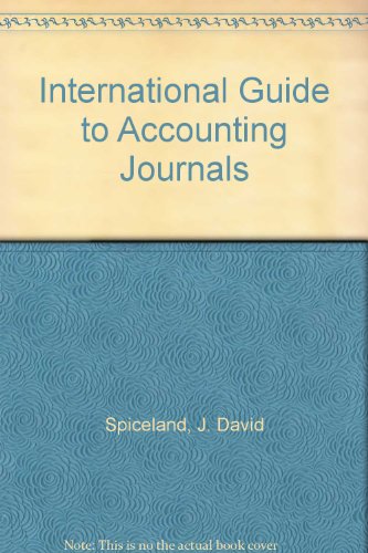 Imagen de archivo de International Guide to Accounting Journals a la venta por Bingo Books 2