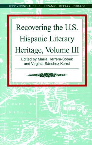 Stock image for Recovering the U. S. Hispanic Literary Heritage for sale by Better World Books