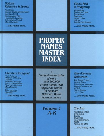 Stock image for PROPER NAMES MASTER INDEX: A COMPREHENSIVE INDEX OF MORE THAN 200,000 PROPER NAMES THAT APPEAR AS ENTRIES IN STANDARD REERENCE WORKS: 2 VOLUMES COMPLETE for sale by MySEAbooks