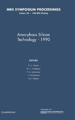 Beispielbild fr Amorphous Silicon Technology - 1990: Volume 192 zum Verkauf von Basi6 International