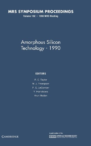 Imagen de archivo de Amorphous Silicon Technology - 1990: Volume 192 a la venta por Basi6 International