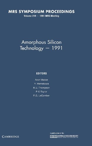 Imagen de archivo de Amorphous Silicon Technology -- 1991: Volume 219 a la venta por Buchpark