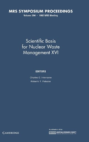 Stock image for SCIENTIFIC BASIS FOR NUCLEAR WASTE MANAGEMENT XVI for sale by Basi6 International