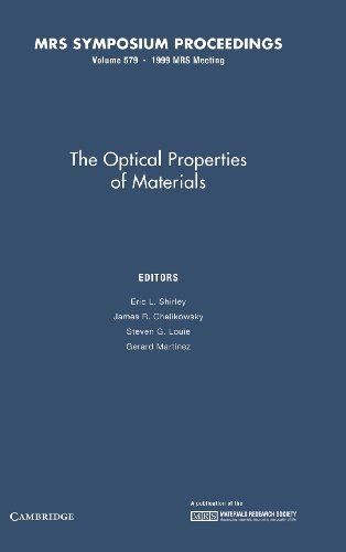 Stock image for The Optical Properties of Materials: Volume 579 (MRS Proceedings) Shirley, Eric L.; Chelikowsky, James R.; Louie, Steven G. and Martinez, Gerard for sale by CONTINENTAL MEDIA & BEYOND