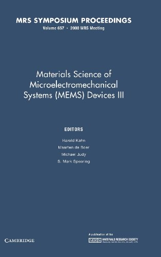 Beispielbild fr Materials Science of Microelectromechanical Systems (MEMS) Devices III : Symposium Held November 27-28, 2000, Boston, Massachusetts, U.S.A zum Verkauf von BookOrders