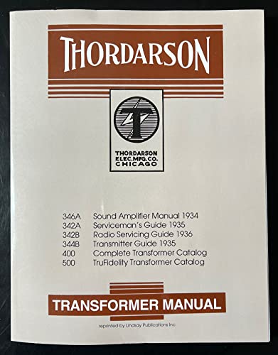 Beispielbild fr Thordarson Transformer Manual 1934-36 zum Verkauf von HPB-Red