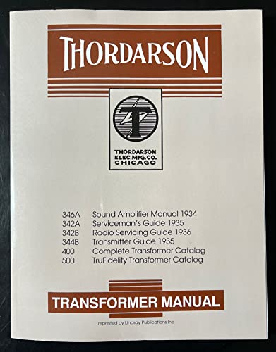 Stock image for Thordarson Transformer Manual 1934-36 for sale by HPB-Red