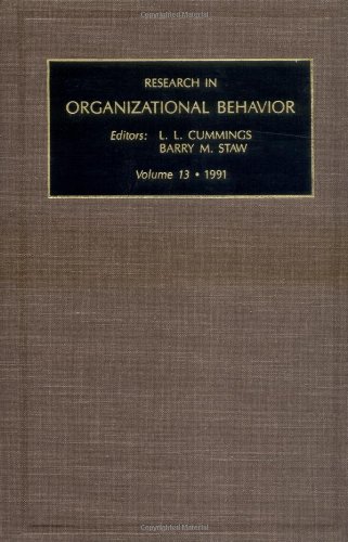 Beispielbild fr Research in Organizational Behaviour: Vol 13 (Research in Organizational Behavior) zum Verkauf von BookHolders