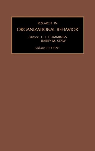 9781559381987: Research in Organizational Behaviour: Vol 13: Volume 13 (Research in Organizational Behavior, Volume 13)