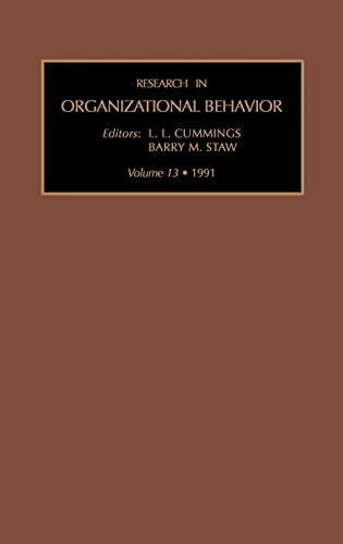 Imagen de archivo de Research in Organizational Behaviour: Vol 13 (Research in Organizational Behavior) a la venta por BookHolders