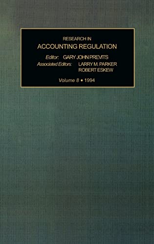 9781559384025: Research in Accounting Regulation: A Research Annual