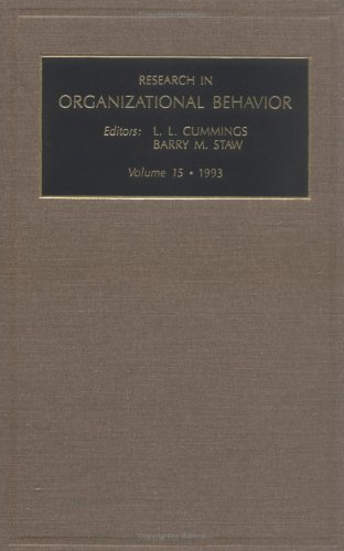 Imagen de archivo de Research in Organizational Behavior : An Annual Series of Analytical Essays and Critical Reviews a la venta por Better World Books