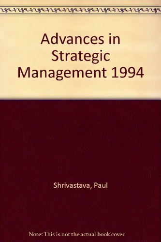 Stock image for Advances in Strategic Management 1994 for sale by ThriftBooks-Atlanta