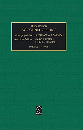 Imagen de archivo de Research on Accounting Ethics. Vol. 1 1995 a la venta por Blackwell's