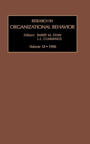 Imagen de archivo de Research in Organizational Behavior : An Annual Series of Analytical Essays and Critical Reviews a la venta por Better World Books: West
