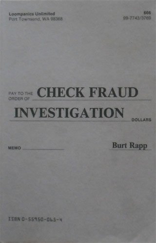 Imagen de archivo de Check Fraud Investigation a la venta por HPB-Ruby