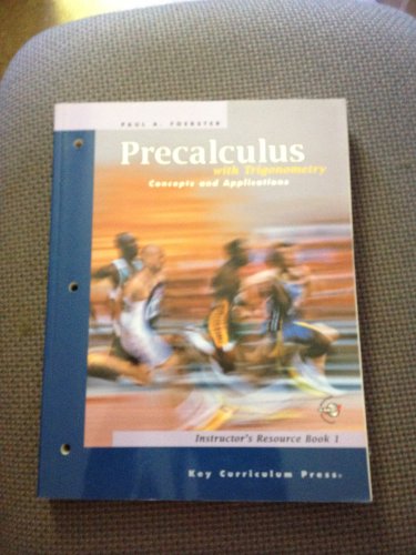 Imagen de archivo de Precalculus with Trigonometry (Concepts and Applications, Instructor's Resource Book 1) a la venta por HPB-Red