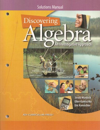 Imagen de archivo de Discovering Algebra: An Investigative Approach, Solutions Manual a la venta por ShowMe D Books