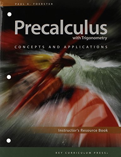 Imagen de archivo de Precalculus with Trigonometry Concepts and Applications ( Instructor's Resource Book ) a la venta por HPB-Red