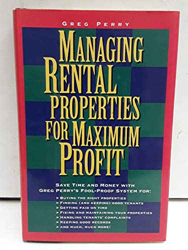 Beispielbild fr Managing Rental Properties for Maximum Profit zum Verkauf von Wonder Book