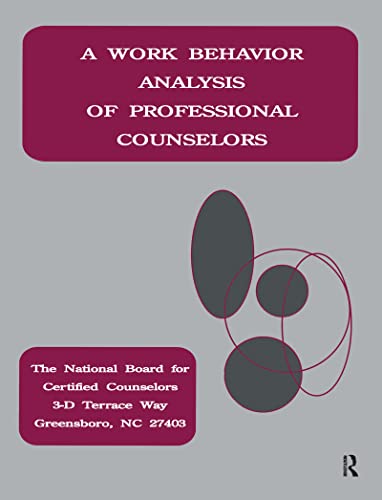 Stock image for A Work Behavior Analysis of Professional Counselors for sale by Revaluation Books