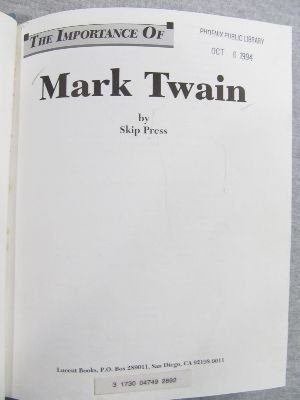 Stock image for Mark Twain for sale by Better World Books: West