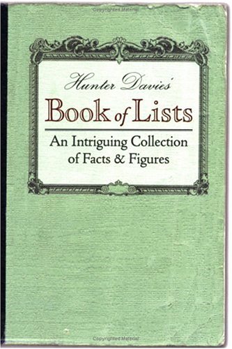 Beispielbild fr Hunter Davies' Book of Lists: An Intriguing Collection of Facts and Figures zum Verkauf von Wonder Book