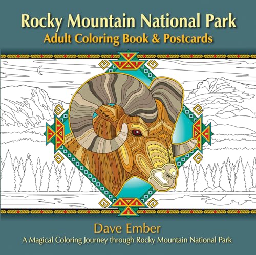 Stock image for Rocky Mountain National Park Adult Coloring Book & Postcards: A Magical Coloring Journey through Rocky Mountain National Park for sale by Lucky's Textbooks