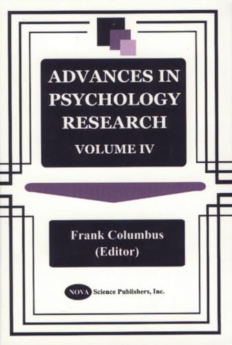 Stock image for Advances in Psychology Research for sale by Midtown Scholar Bookstore