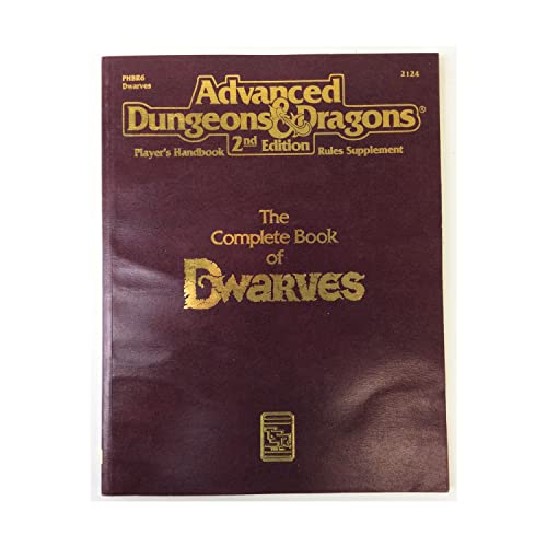 Beispielbild fr Complete Book of Dwarves (Advanced Dungeons and Dragons, 2nd Edition, Phbr6) zum Verkauf von Bartlesville Public Library