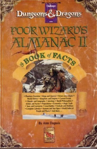 Imagen de archivo de Poor Wizard's Almanac and Book of Facts: Dungeons and Dragons Game Accessory a la venta por ThriftBooks-Atlanta
