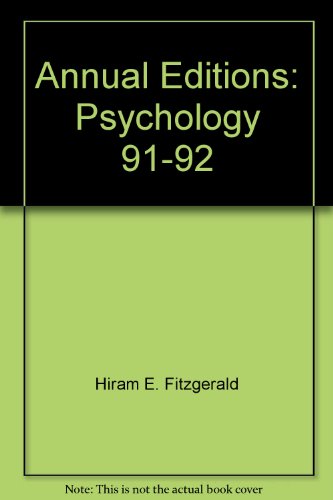 Imagen de archivo de Annual Editions : Psychology, 91-92 a la venta por Better World Books