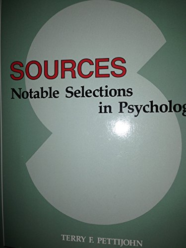 Imagen de archivo de Sources : Notable Selections in Psychology a la venta por Better World Books