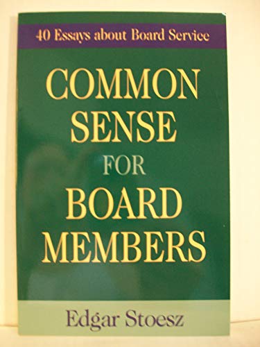 9781561483198: Common Sense for Board Members