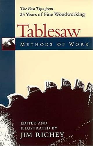 Imagen de archivo de Tablesaw Methods of Work: The Best Tips from 25 years of Fine Woodworking Richey, Jim a la venta por Aragon Books Canada