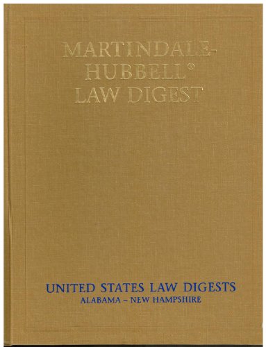 Beispielbild fr Martindale-Hubbell Law digest zum Verkauf von Downtown Atlantis Books