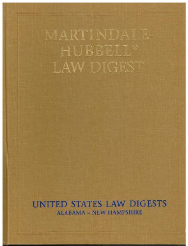 Stock image for Martindale-Hubbell Law digest for sale by Downtown Atlantis Books