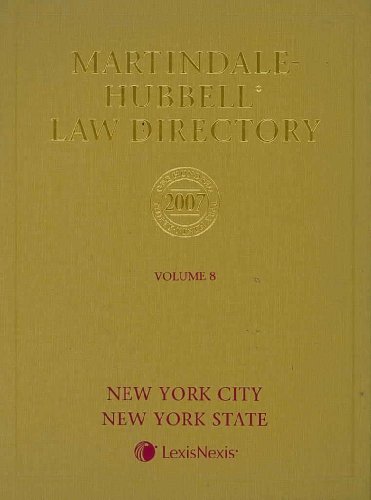 Beispielbild fr Martindale Hubbell Law Directory 2007: NY STATE, NY CITY zum Verkauf von Ergodebooks