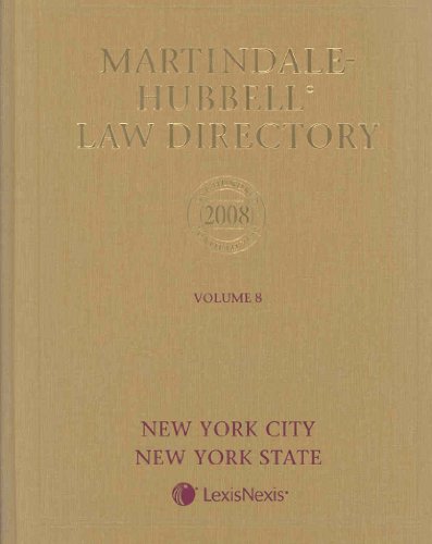 Stock image for Martindale-Hubbell Law Directory 2008: New York City, New York State (Martindale Hubbell Law Directory New York State) for sale by Ergodebooks