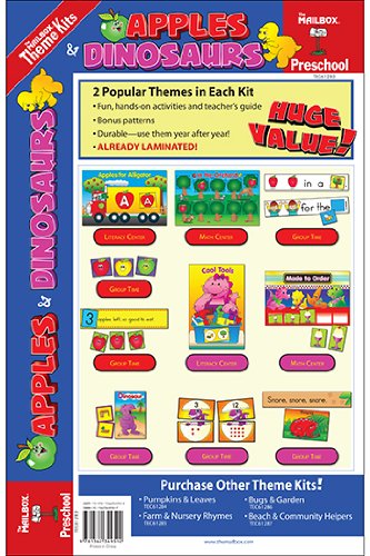 Theme Kit: Apples & Dinosaurs (Preschool) (9781562349592) by The Mailbox Books Staff