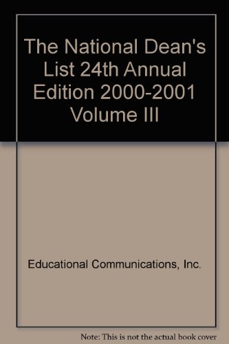 Stock image for The National Deans List 24th Annual Edition 2000-2001 Volume III for sale by Hawking Books