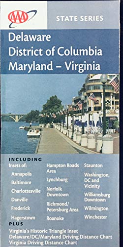 Stock image for Delaware, District of Columbia, Maryland-Virginia: Including Insets of Annapolis, Baltimore, Charlottesville . Plus . Virginia Driving Distance Ch for sale by HPB-Movies