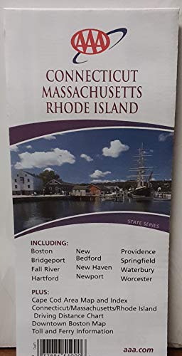 Beispielbild fr Connecticut, Massachusetts, Rhode Island: Including Insets of Boston Downtown, Boston and Vicinity . Plus . Toll and Ferry Information zum Verkauf von HPB-Emerald