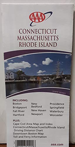 Stock image for Connecticut, Massachusetts, Rhode Island: Including Insets of Boston Downtown, Boston and Vicinity . Plus . Toll and Ferry Information for sale by HPB-Emerald